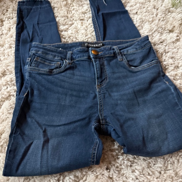 Prosperity dark wash super cute fringe Women's Classic Blue Skinny Jeans out in - Picture 2 of 6